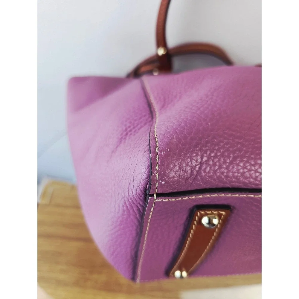 Dooney & Bourke Maxine Tote Pebble Leather Tote Orchid Purple Pink Zip Top Bag